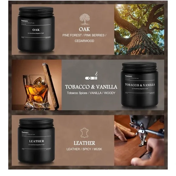 9 Pack Scented Candles Set Gifts for Men, Aromatherapy Candle Set with Scents - Picture 2 of 6